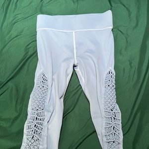 Pale Baby Blue Macrame Beautiful Patterned Leggings